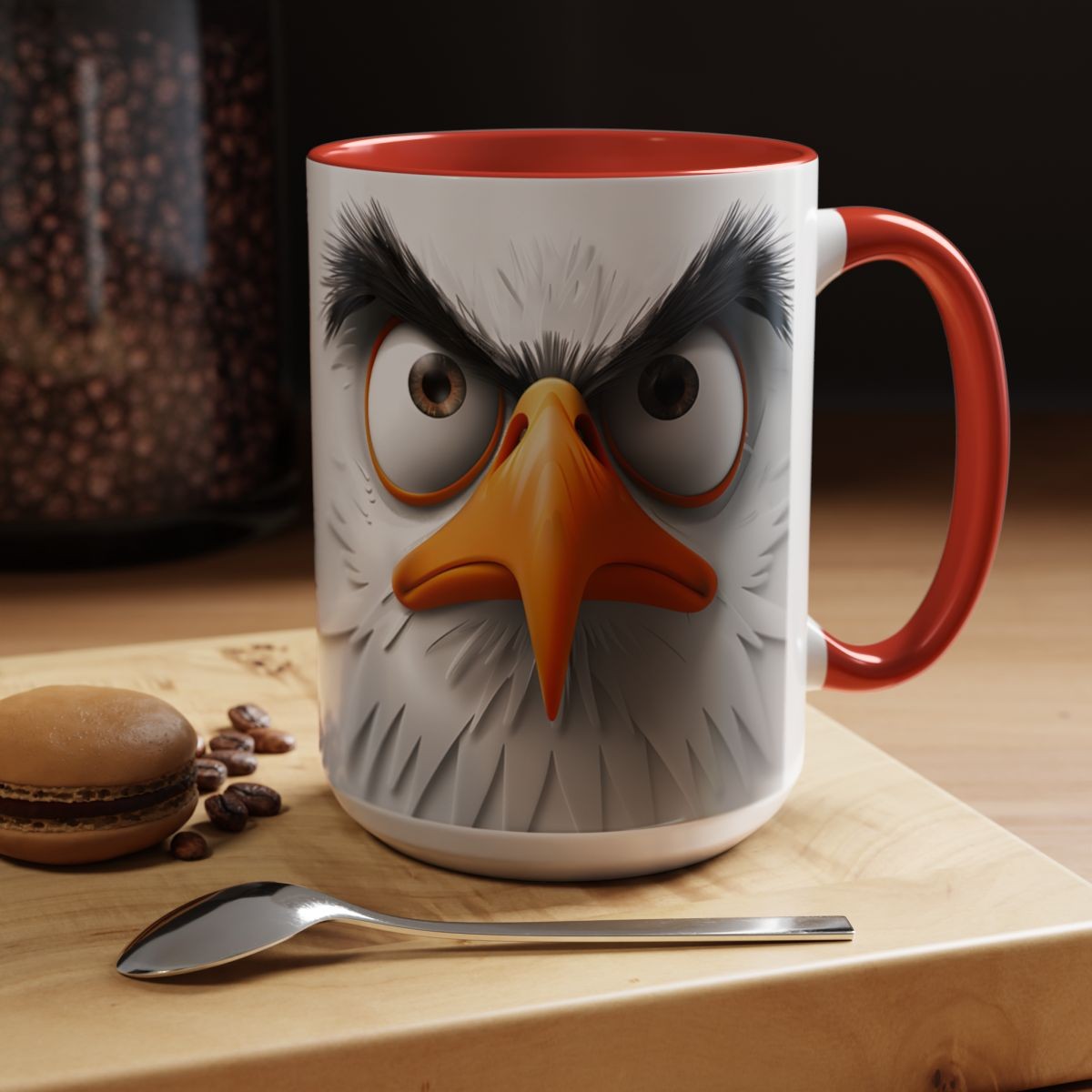 Cartoon Eagle Mug Funny Eagle Mug animal mug custom mug eagle mug bird mug fierce design unique gift idea funny mug home decor mug bird mug