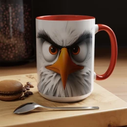 Cartoon Eagle Mug Funny Eagle Mug animal mug cartoon eagle office mug custom mug tea cup coffee mug bald eagle nature lovers gift avian art