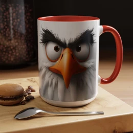 Cartoon Eagle Mug Funny Eagle Mug avian art gift for birders animal mug bald eagle fierce design home decor mug bald eagle art custom mug
