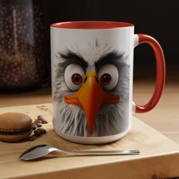 Cartoon Eagle Mug Funny Eagle Mug office mug cartoon eagle gift idea bald eagle art unique gift idea gift for birders bird mug fierce design