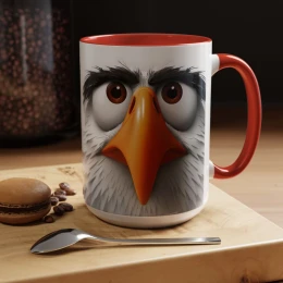 Cartoon Eagle Mug Funny Eagle Mug tea cup avian art coffee mug custom mug eagle mug gift idea gift for birders eagle mug bald eagle
