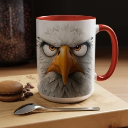 Cartoon Eagle Mug Funny Eagle Mug novelty mug bald eagle art bird mug funny mug coffee mug animal mug American eagle bald eagle