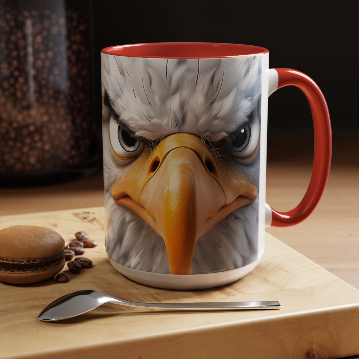 Cartoon Eagle Mug Funny Eagle Mug cartoon eagle bald eagle art animal mug unique mug tea cup bird mug nature lovers gift eagle mug