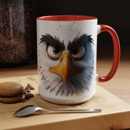 Cartoon Eagle Mug Funny Eagle Mug bird lover gift novelty mug animal mug office mug eagle mug gift idea bird mug nature lovers gift