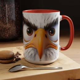 Cartoon Eagle Mug Funny Eagle Mug animal mug coffee mug custom mug avian art American eagle eagle mug bald eagle bird mug home decor mug