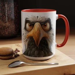 Cartoon Eagle Mug Funny Eagle Mug animal mug home decor mug eagle mug funny mug American eagle avian art animal mug fierce design eagle mug