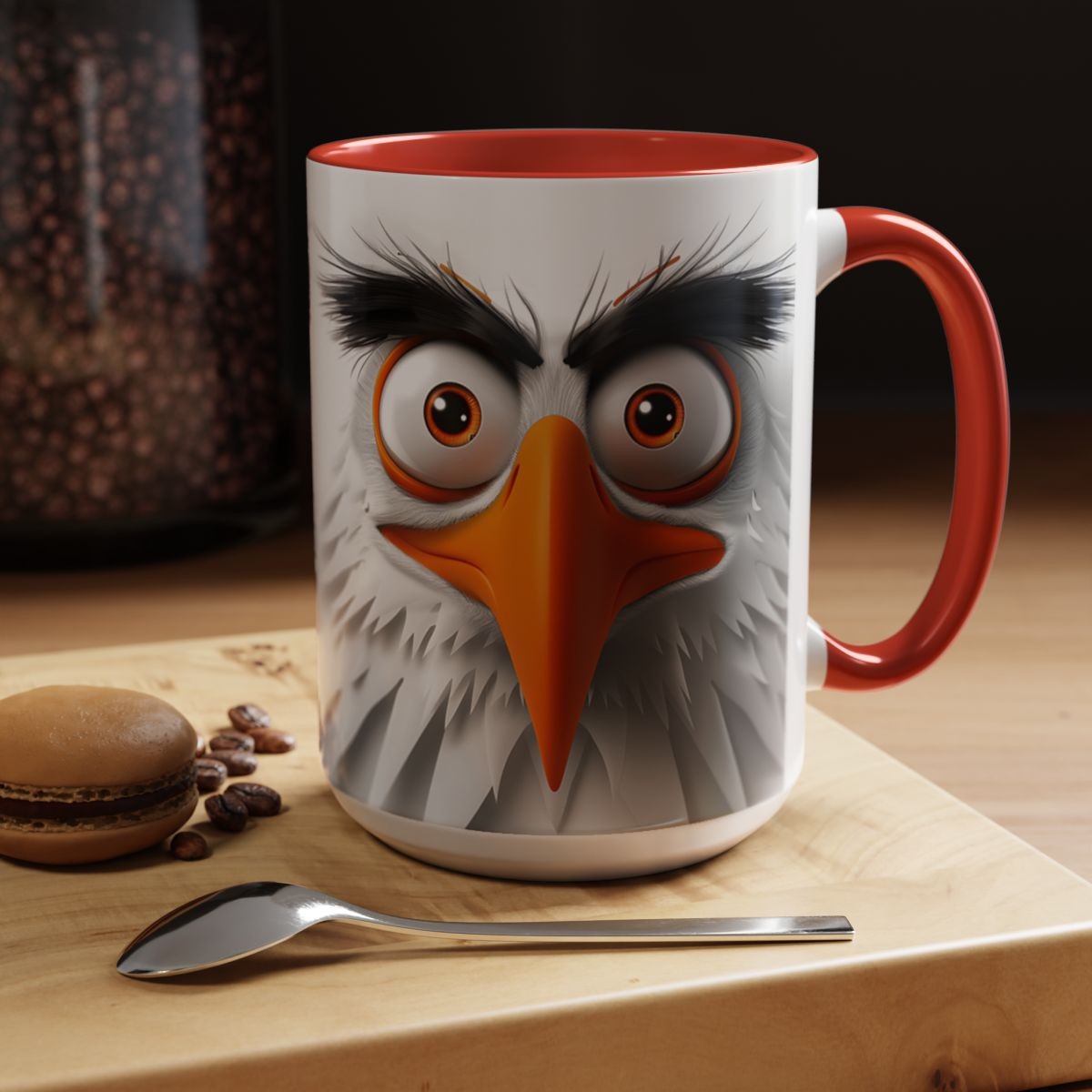 Cartoon Eagle Mug Funny Eagle Mug eagle mug novelty mug fierce design bird mug unique mug funny mug gift for birders avian art