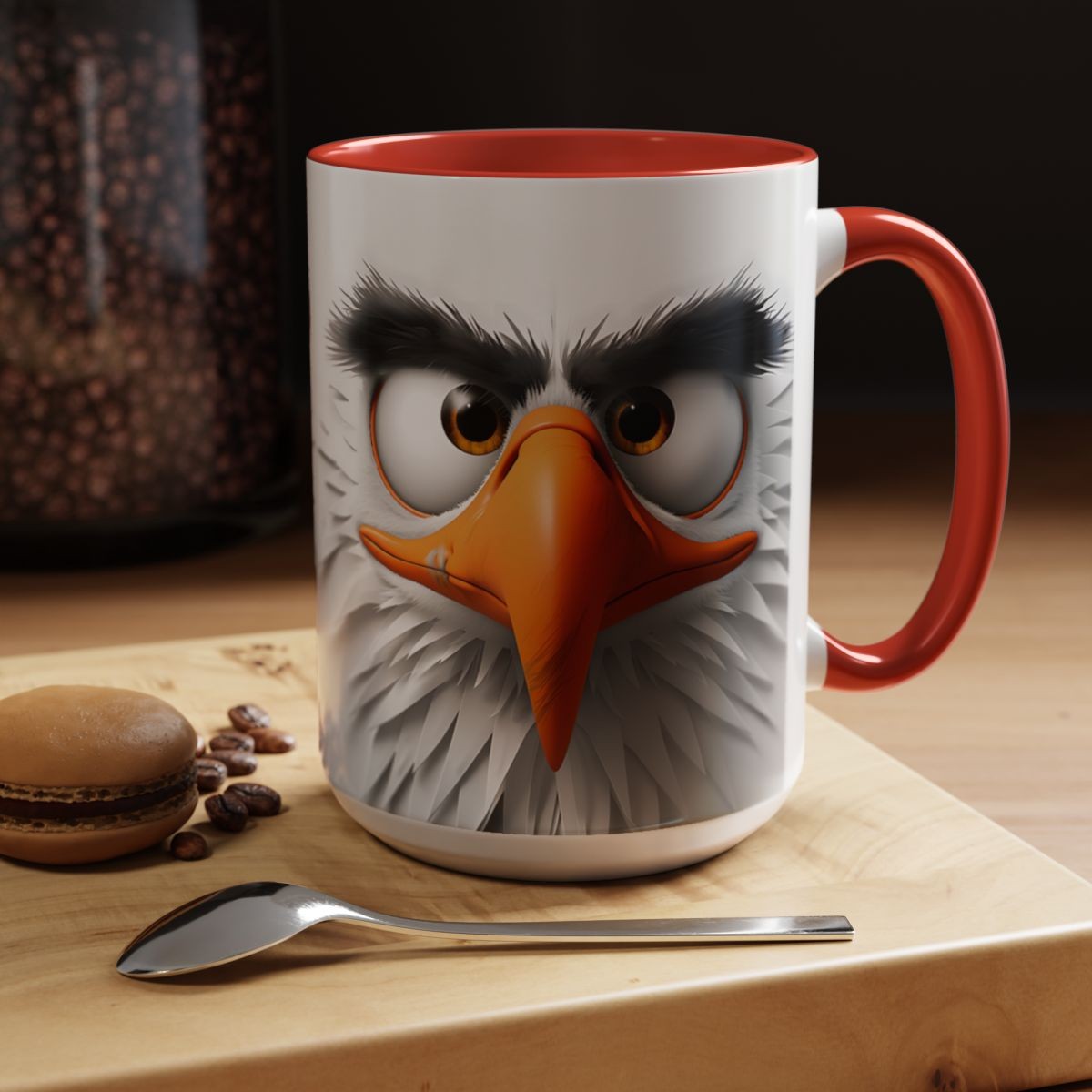 Cartoon Eagle Mug Funny Eagle Mug coffee mug custom mug home decor mug bald eagle art novelty mug eagle mug bald eagle office mug bird mug