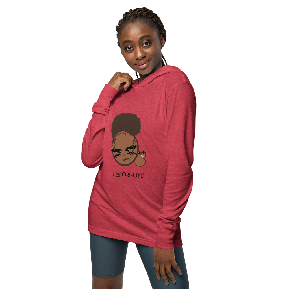 peace Hooded long-sleeve tee