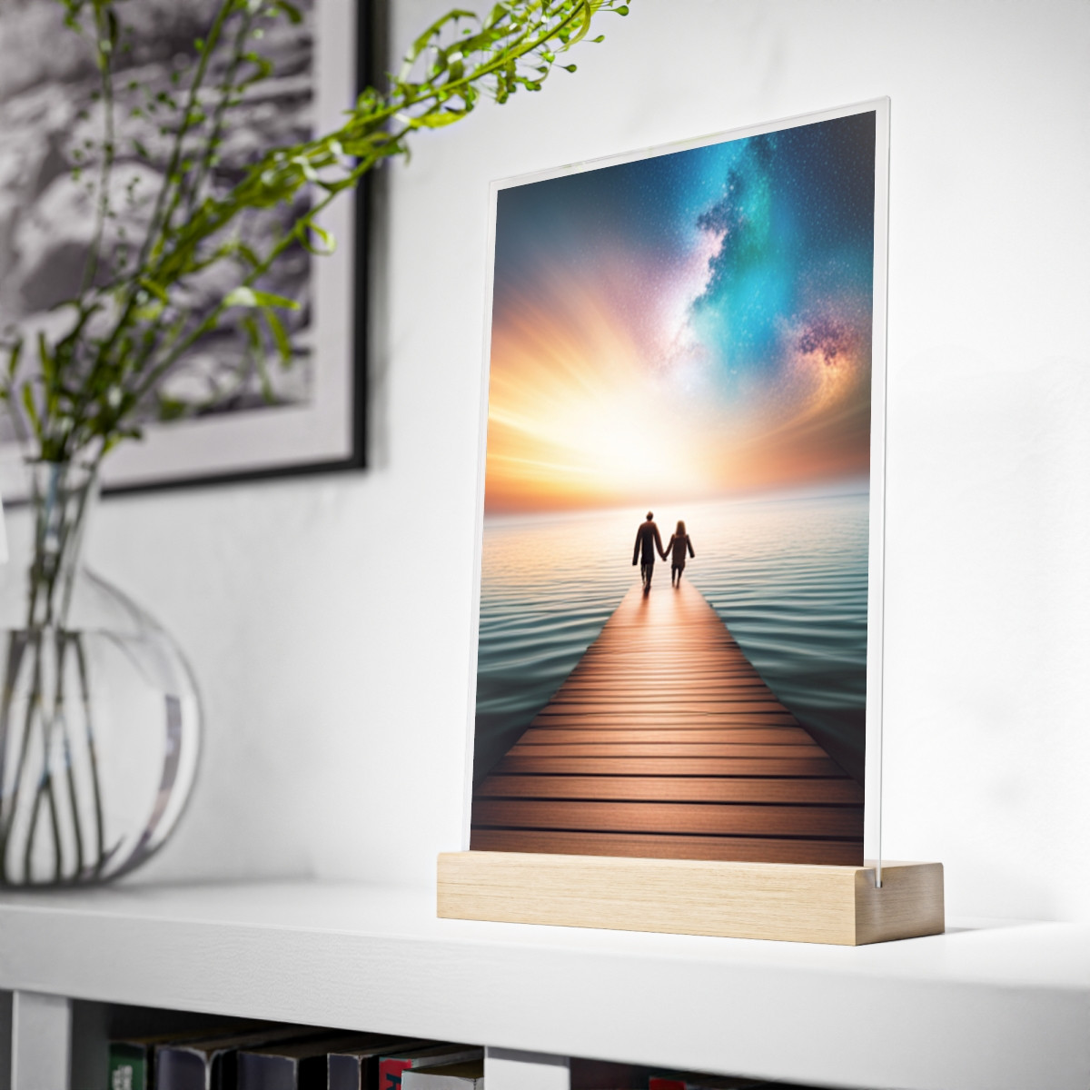 Acrylic Sign with Wooden Stand