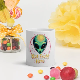 White glossy mug