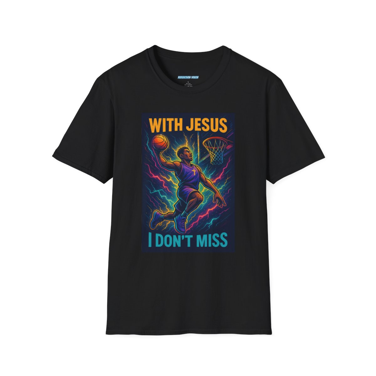 With Jesus I don't miss Basketball Softstyle T-Shirt