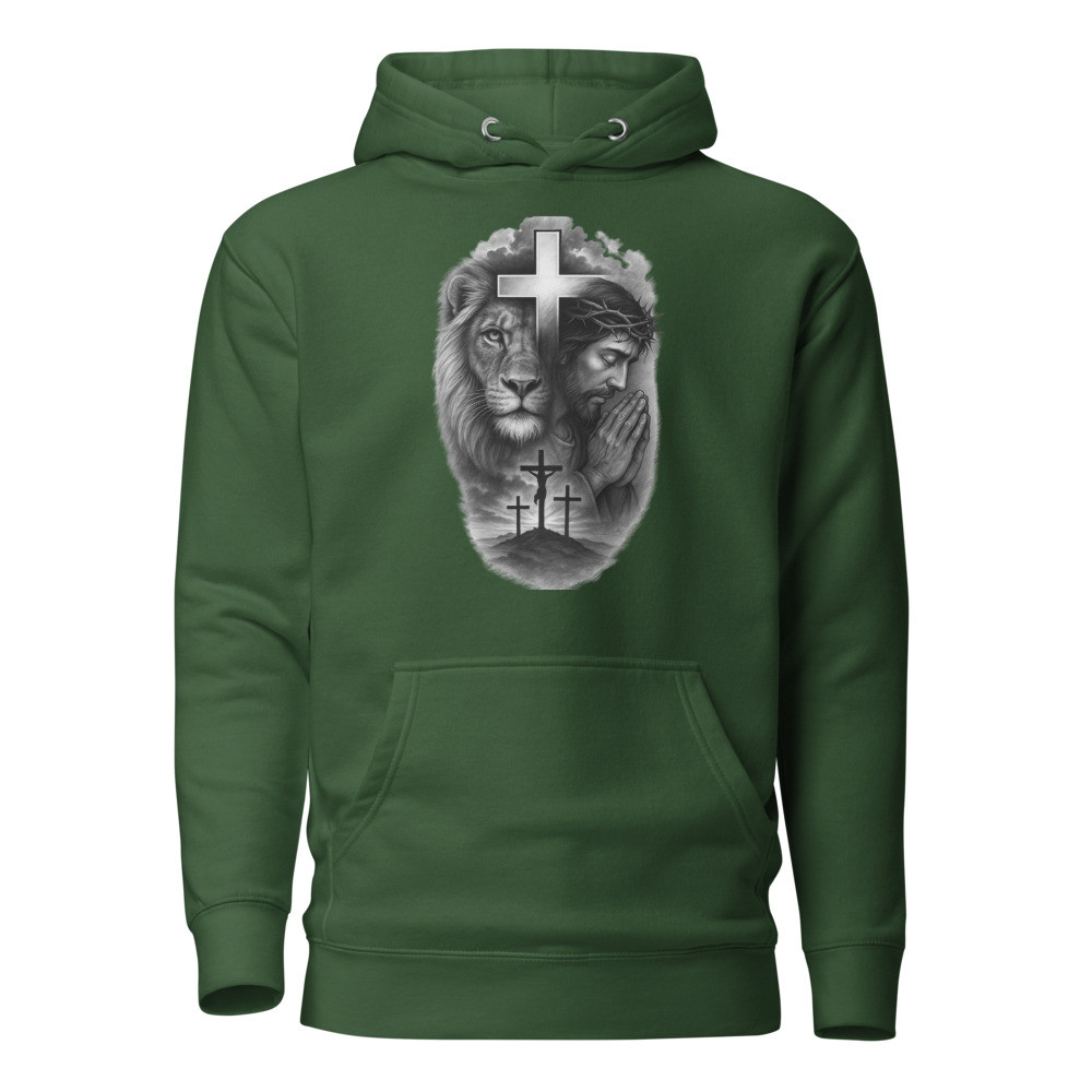 Jesus Portrait Cross T-Shirt, Christian Faith Hoodie - Reflection Youth