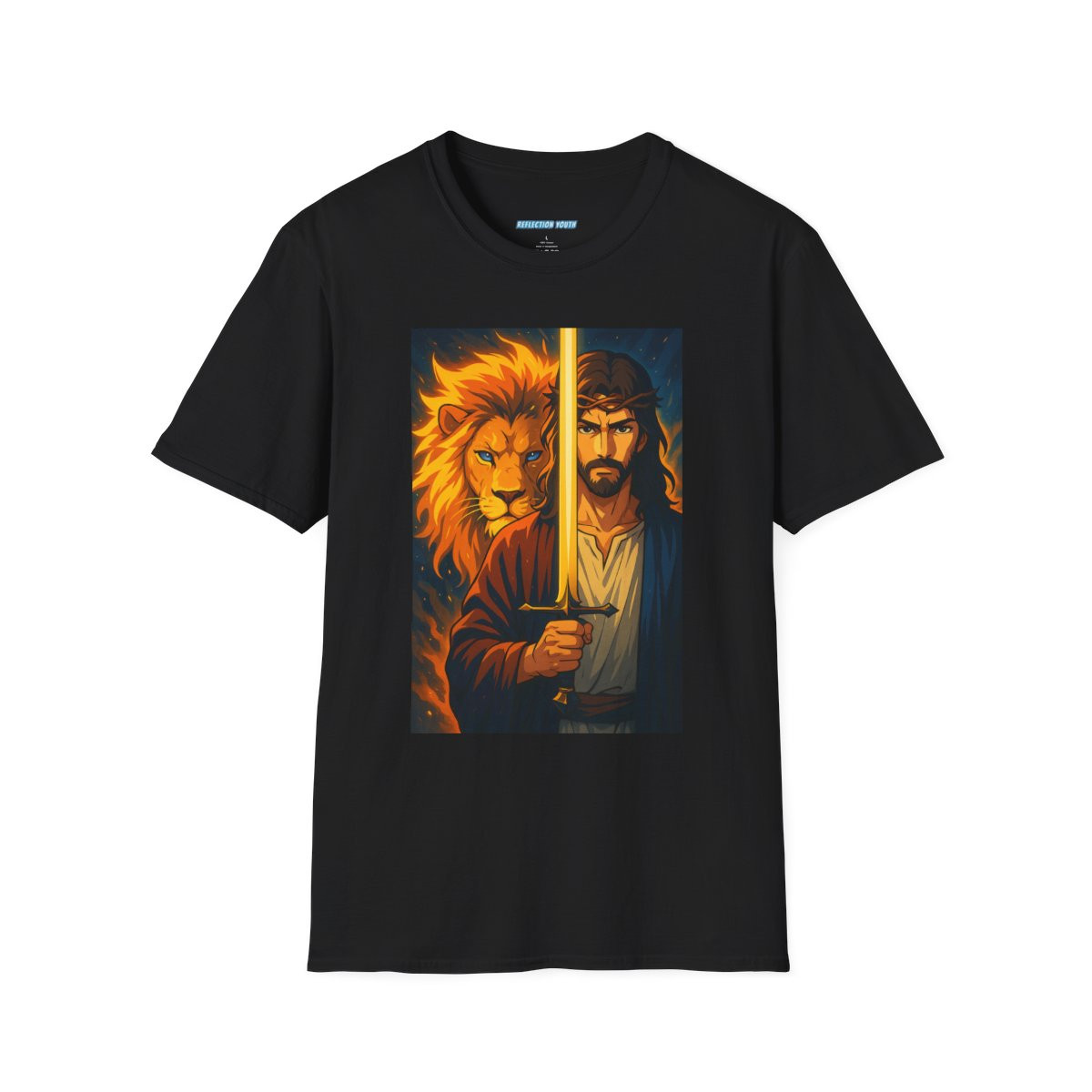 Jesus and Lion Graphic T-Shirt Unisex Softstyle Shirt