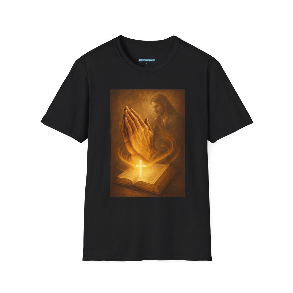 Praying Hands Christian T-Shirt, Unisex Softstyle Tee