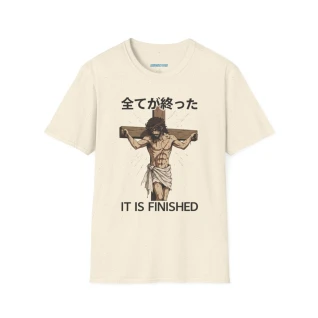 "It Is Finished" Jesus Anime Graphic - Softstyle Unisex Christian Tee