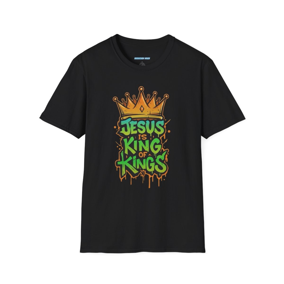 Jesus Is King of Kings T-Shirt | Crown Graffiti Christian Faith Tee