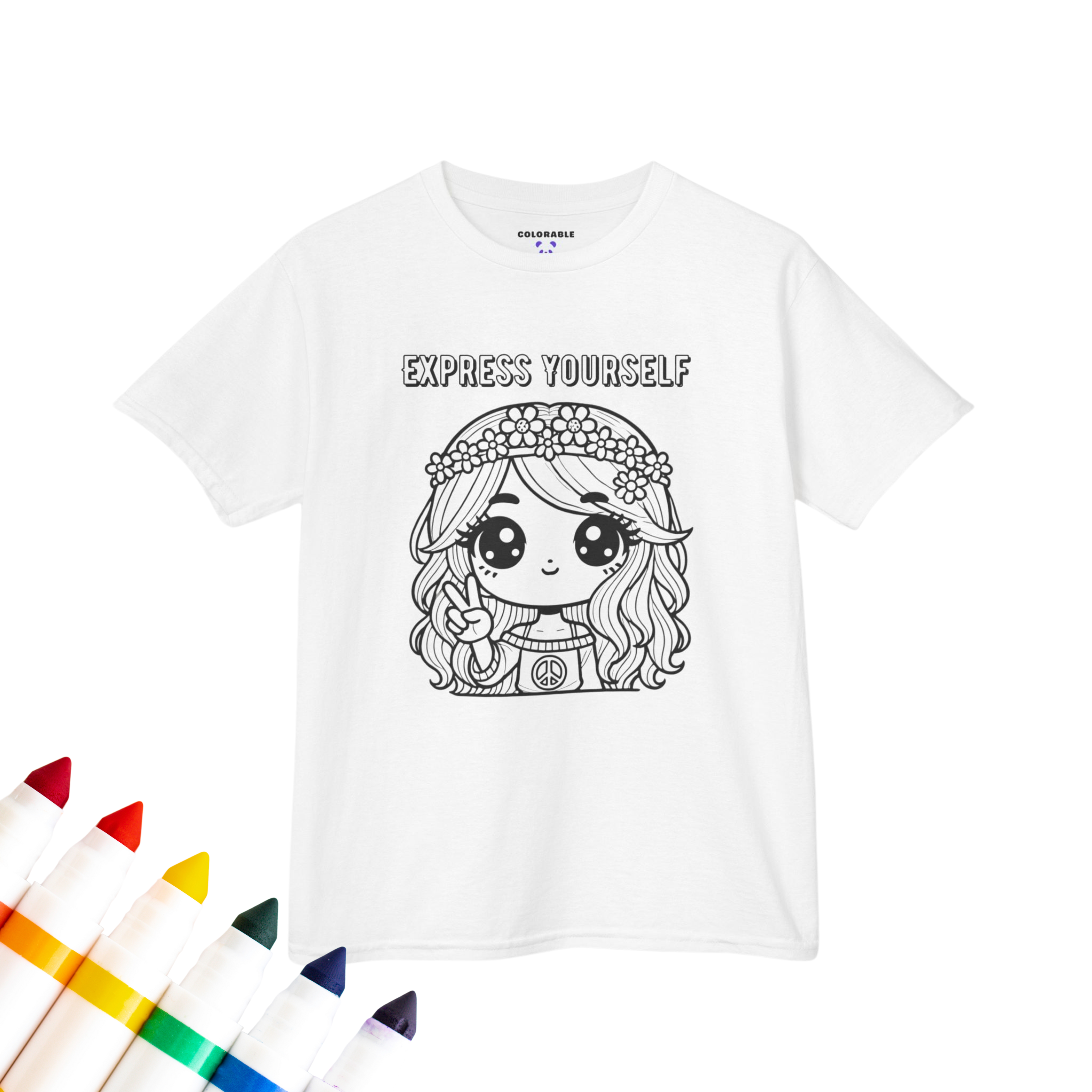 Colorable™ Express Yourself Kids Coloring Doodle Shirt