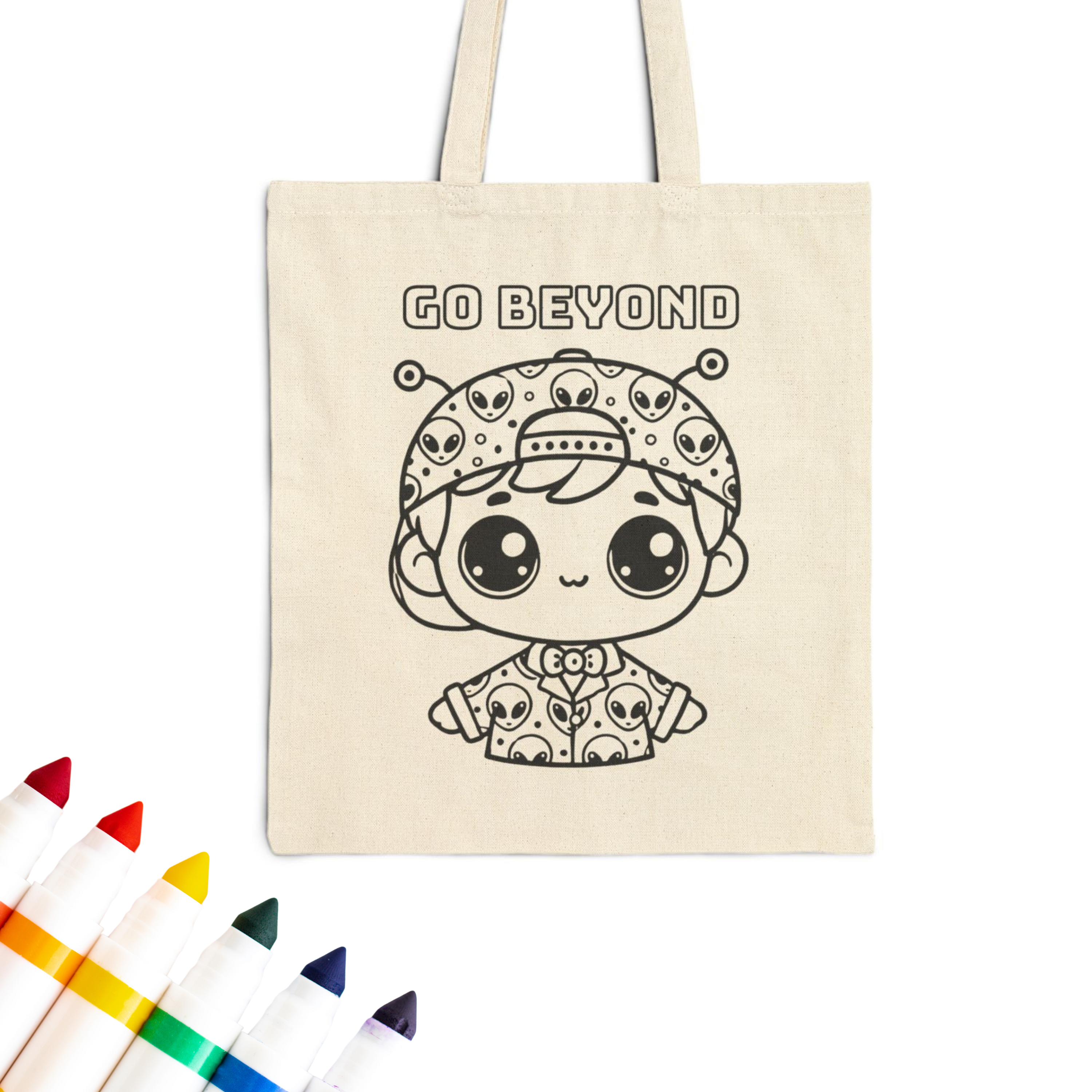 Colorable™ Go Beyond™ Coloring Doodle Tote Bag