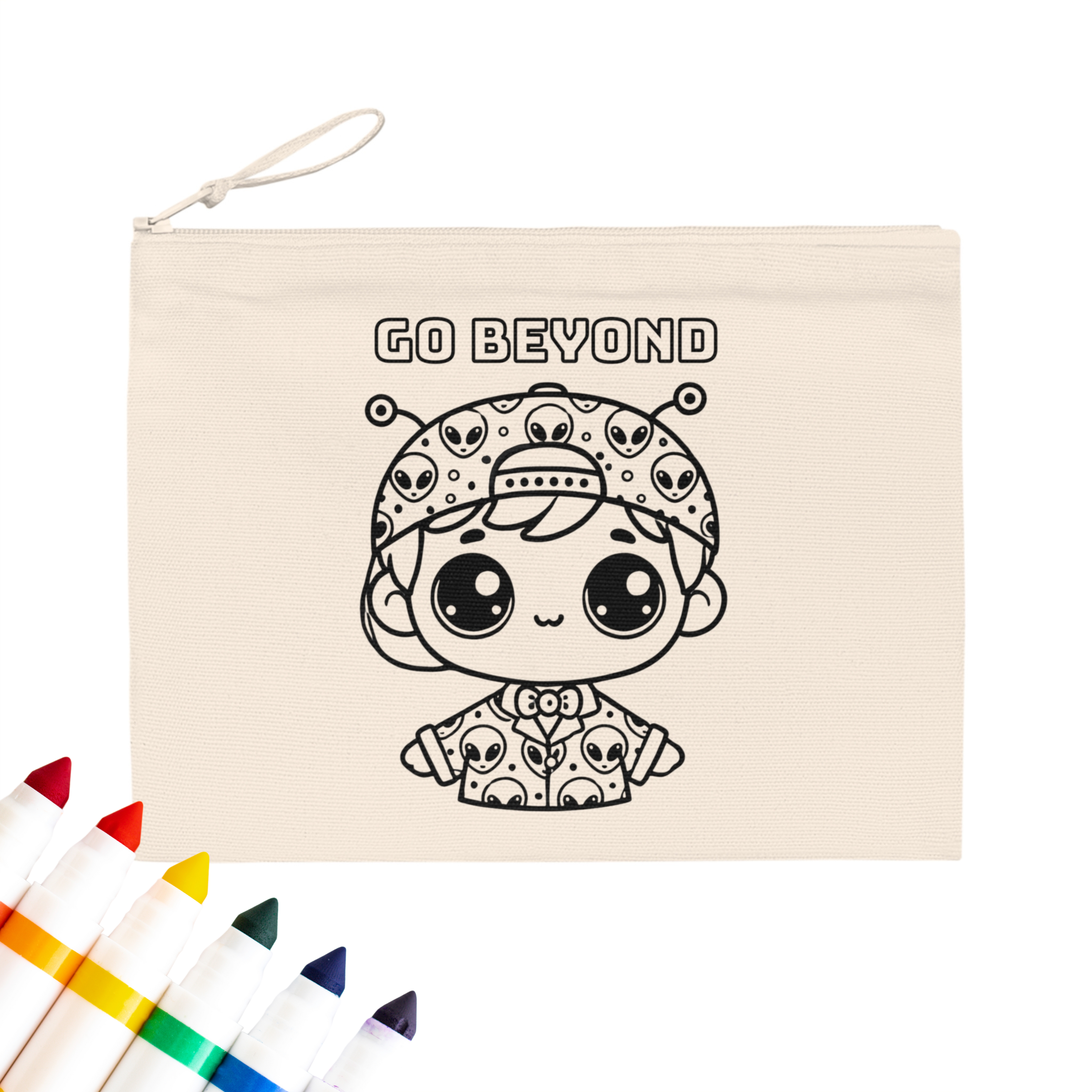 Colorable™ Go Beyond™ Coloring Doodle Pencil Case/Zippered Pouch