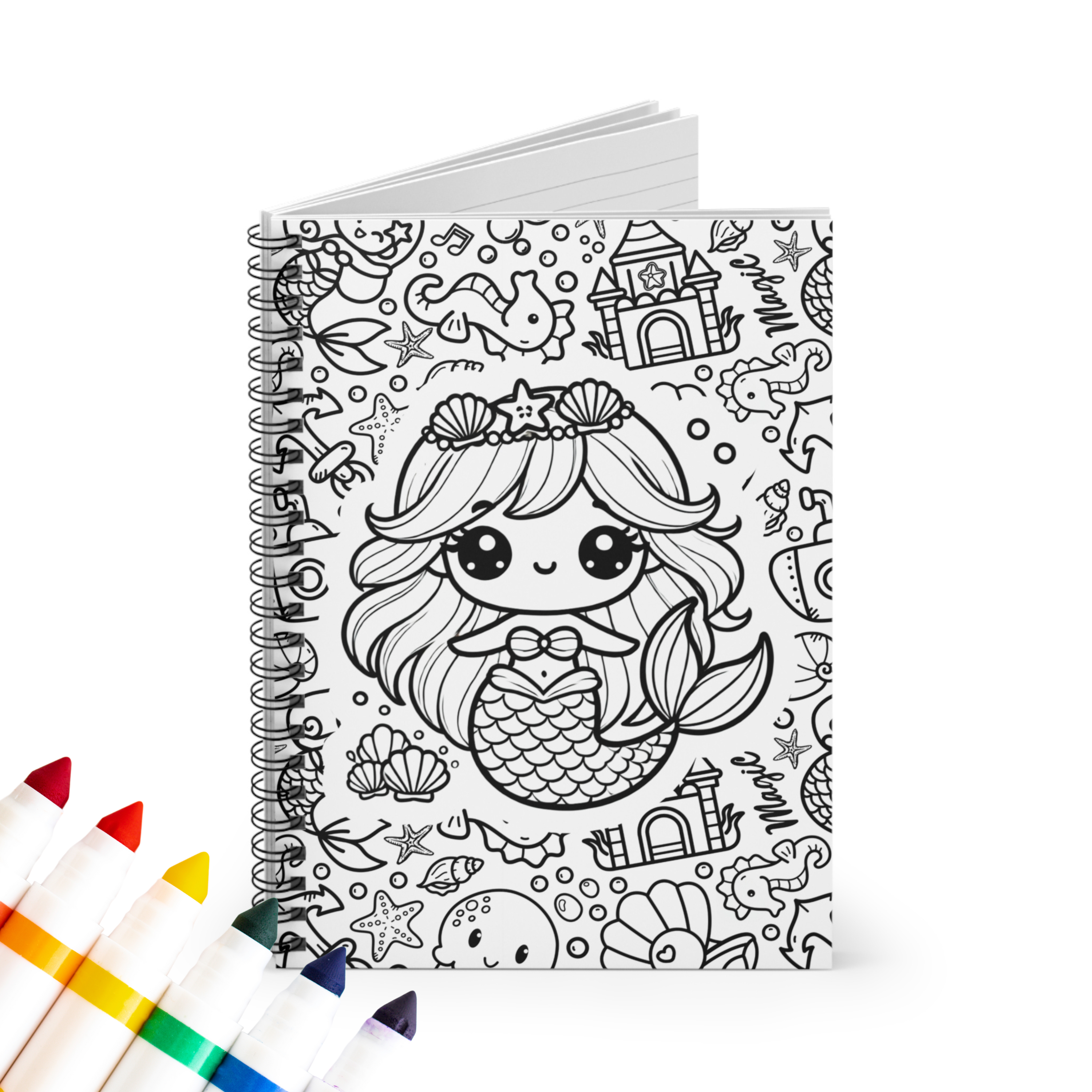 Colorable™ "Make Waves" Mermaid Coloring Doodle Notebook!/Journal