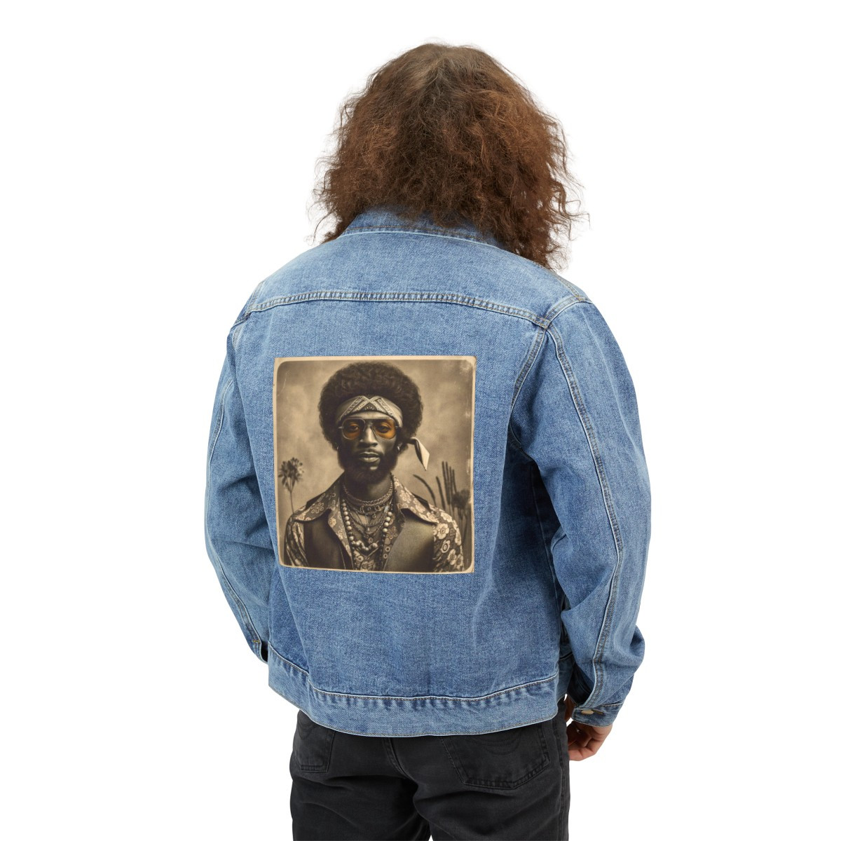 70s Glamour African American Denim Jacket - Retro Vibes & Flamboyant Style