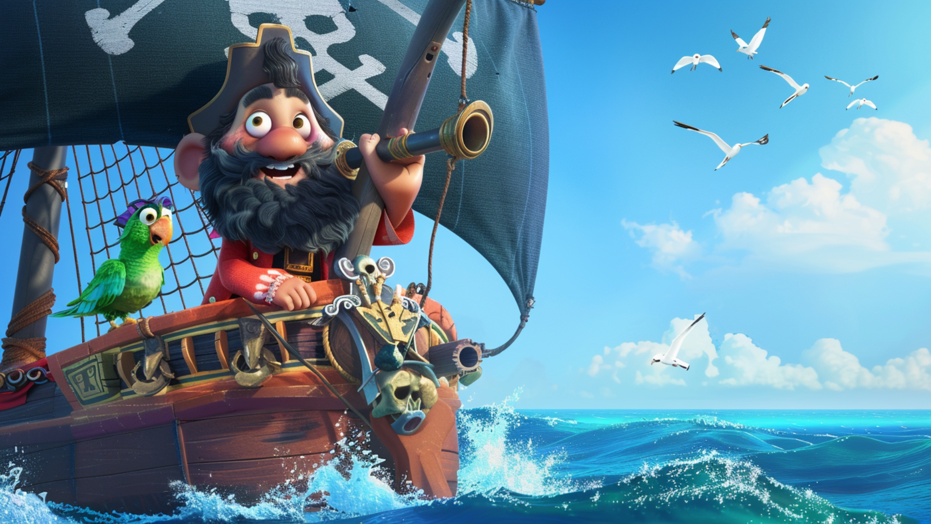 Blackbeard and the little Parrot