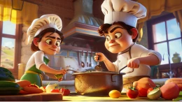 The Mean Chef and the kind Helper