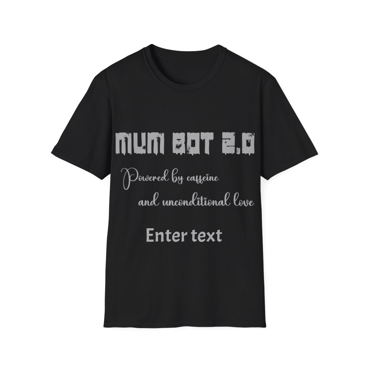 Funny Unisex Softstyle T-Shirt - 'Mum Bot 2.0' for Caffeine Lovers. Mother's Day Gift for Her