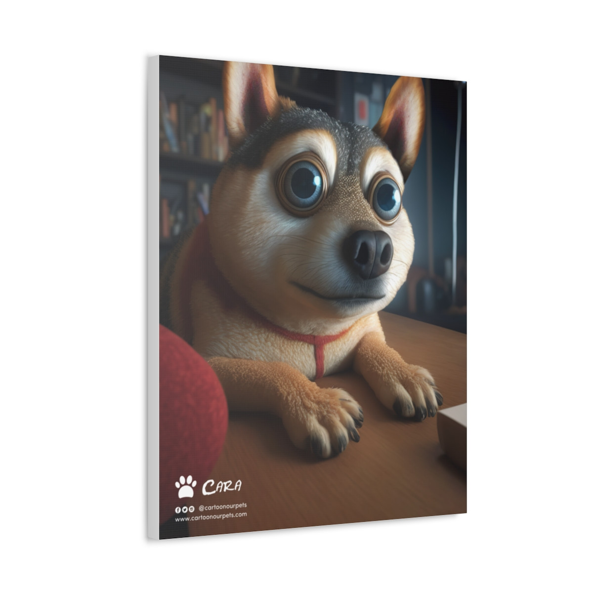 Satin Canvas, Stretched with Pet Portrait