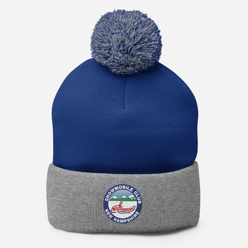 Embroidered Pom-Pom Beanie