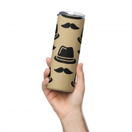 "Hats & Mustaches" Stainless Steel Tumbler