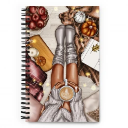 "Autumn Chill" Spiral notebook - Brown Skin Tone