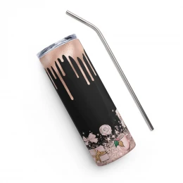 "Pink Christmas Glam" Stainless Steel Tumbler