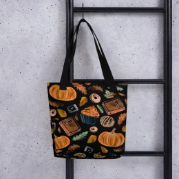 "Fall Delights" Black Tote bag