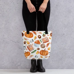 "Fall Delights" White Tote bag