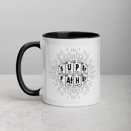 "Super Father" Mug with Color Inside, 11oz