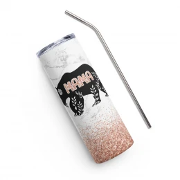 "Mama Bear" Glitter Stainless Steel Tumbler