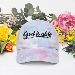 "God is Able" Light Tie dye hat