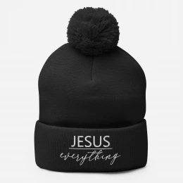 "Jesus Over Everything" Pom-Pom Beanie