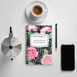 Pink Flowers Spiral Composition Notebook