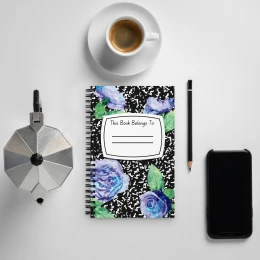 Blue Flowers Spiral Composition Notebook