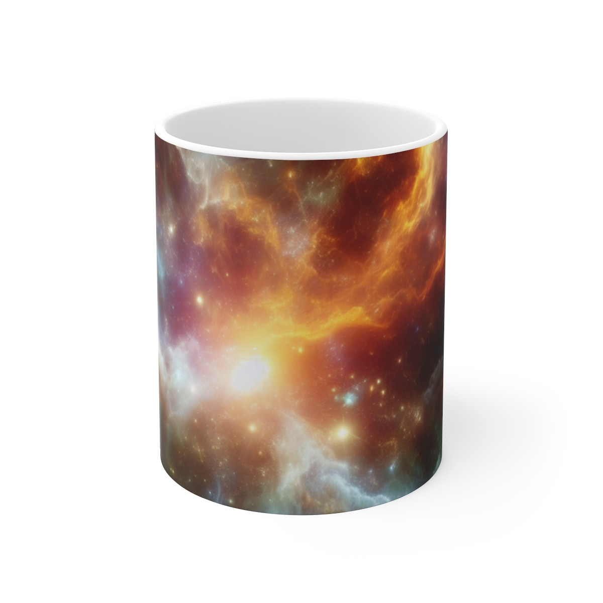 "Experience the Majestic Universe: Glowing Nebula Space Art Mug, an Ethereal Spectacle of Illuminating Color and Boundless Mysteries" - Mugs