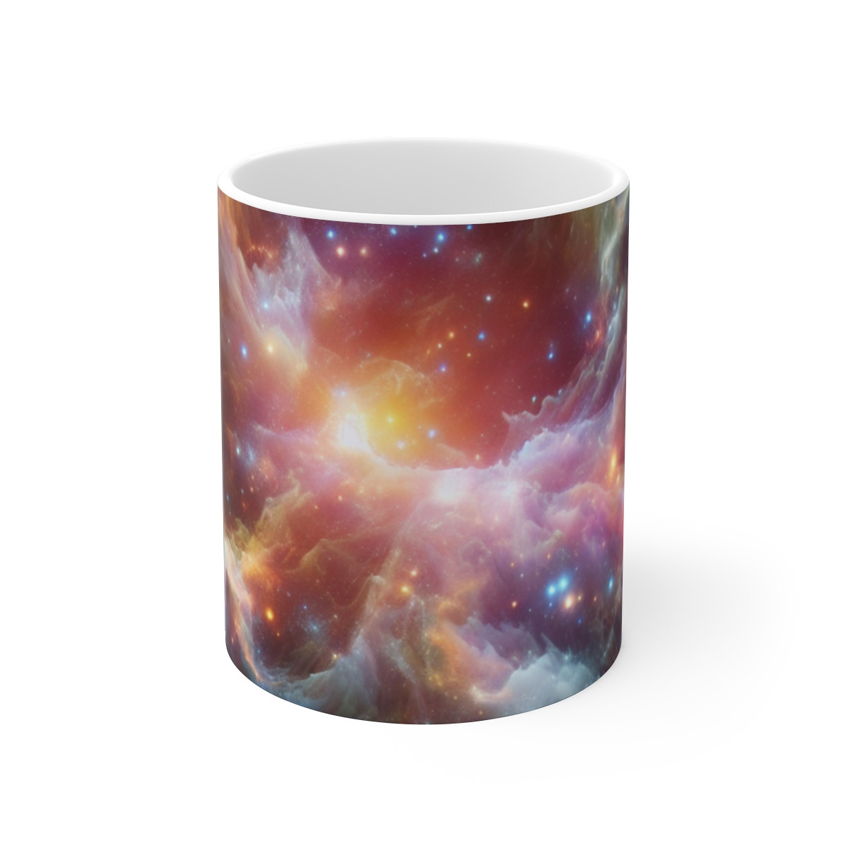Stellar Nebula Glow: A Cosmic Ballet of Vibrant Hues and Abstract Shapes Mug - Mugs