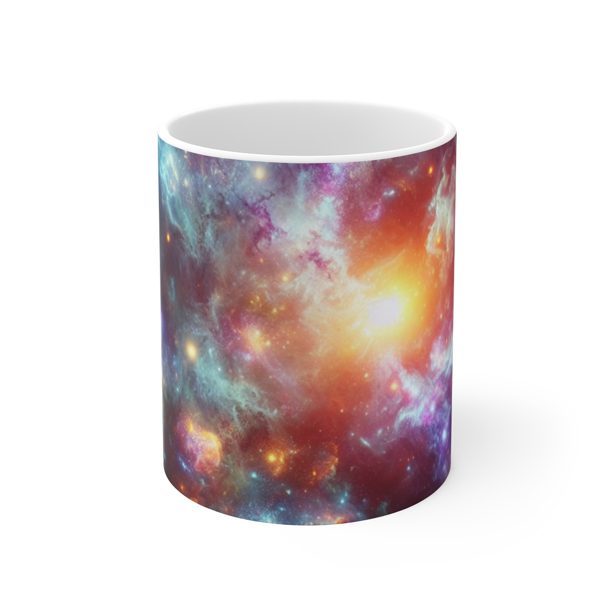 "Cosmic Nebula Spectrum: Otherworldly Elegance in Space Art on a Mug" - Mugs