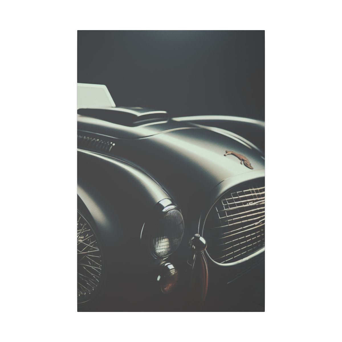 "Dramatic Vintage Sports Car Canvas: A Nostalgic Ride into Sophistication" - Canvas