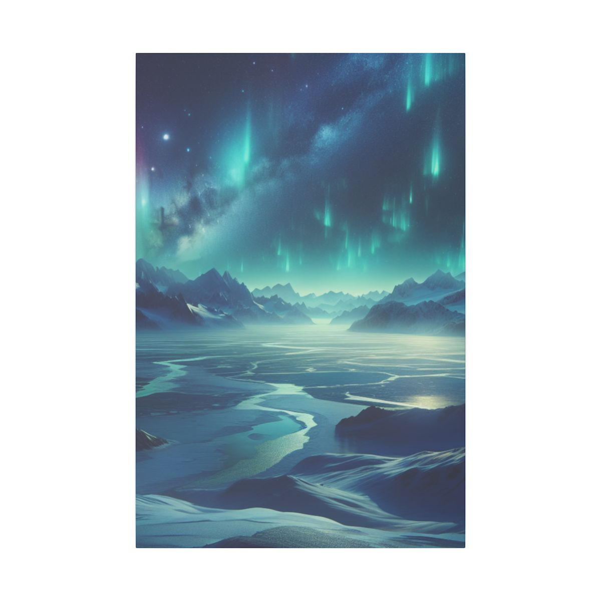 Aurora Borealis Magic: Midnight Winter Wonderland and Mystical Sky Dance Canvas - Canvas