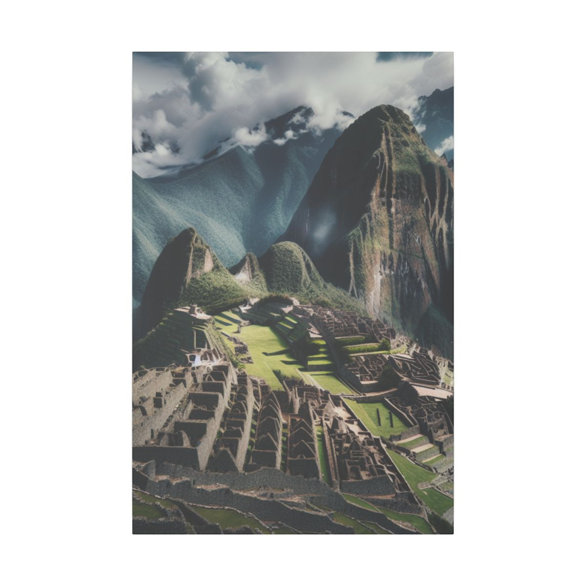 "Grand Vistas of Machu Picchu: A Canvas Odyssey through Andean Peaks and Ruins" - Canvas