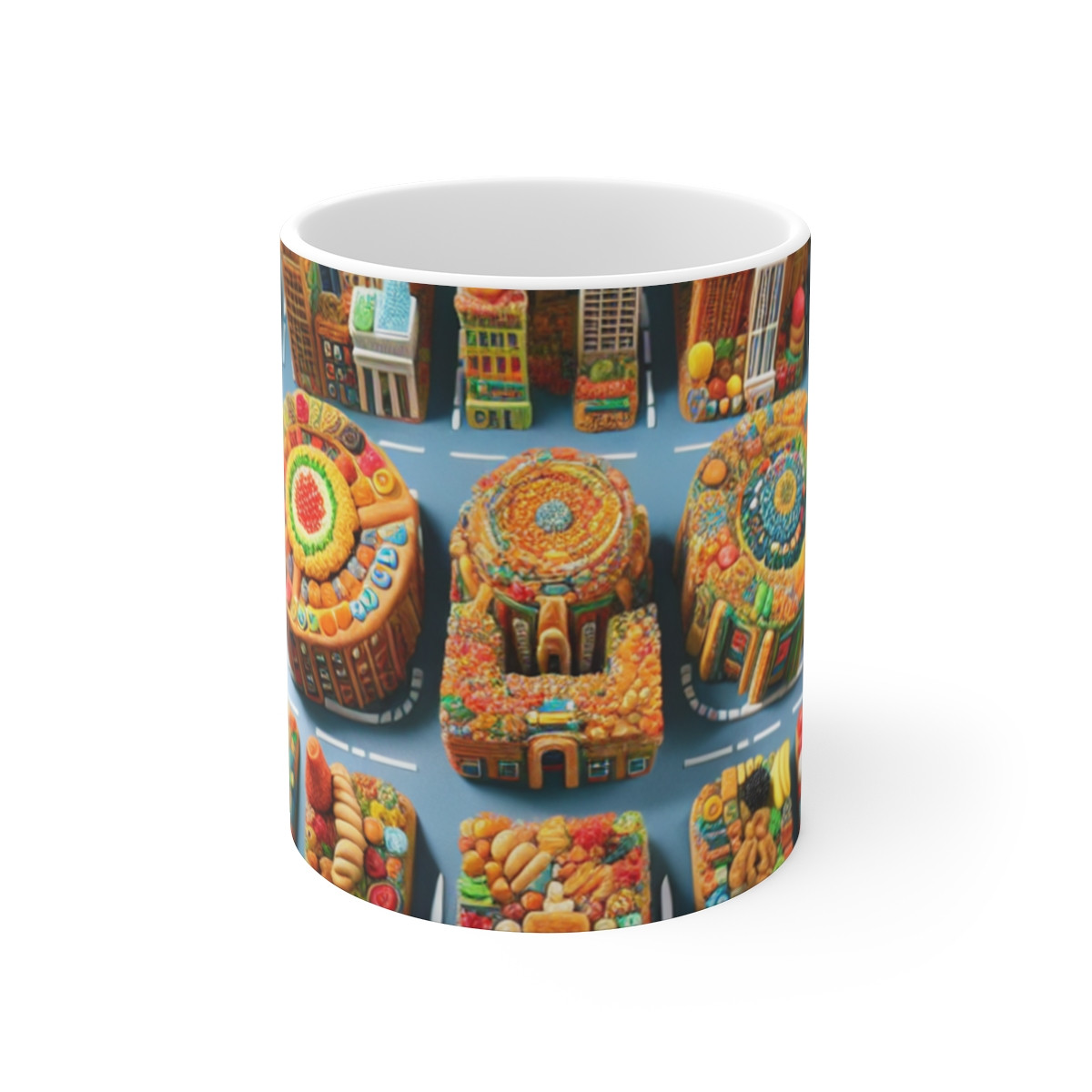 Edible Metropolis: Temptingly Tasty Cityscape on a Beautifully Crafted Mug - Mugs