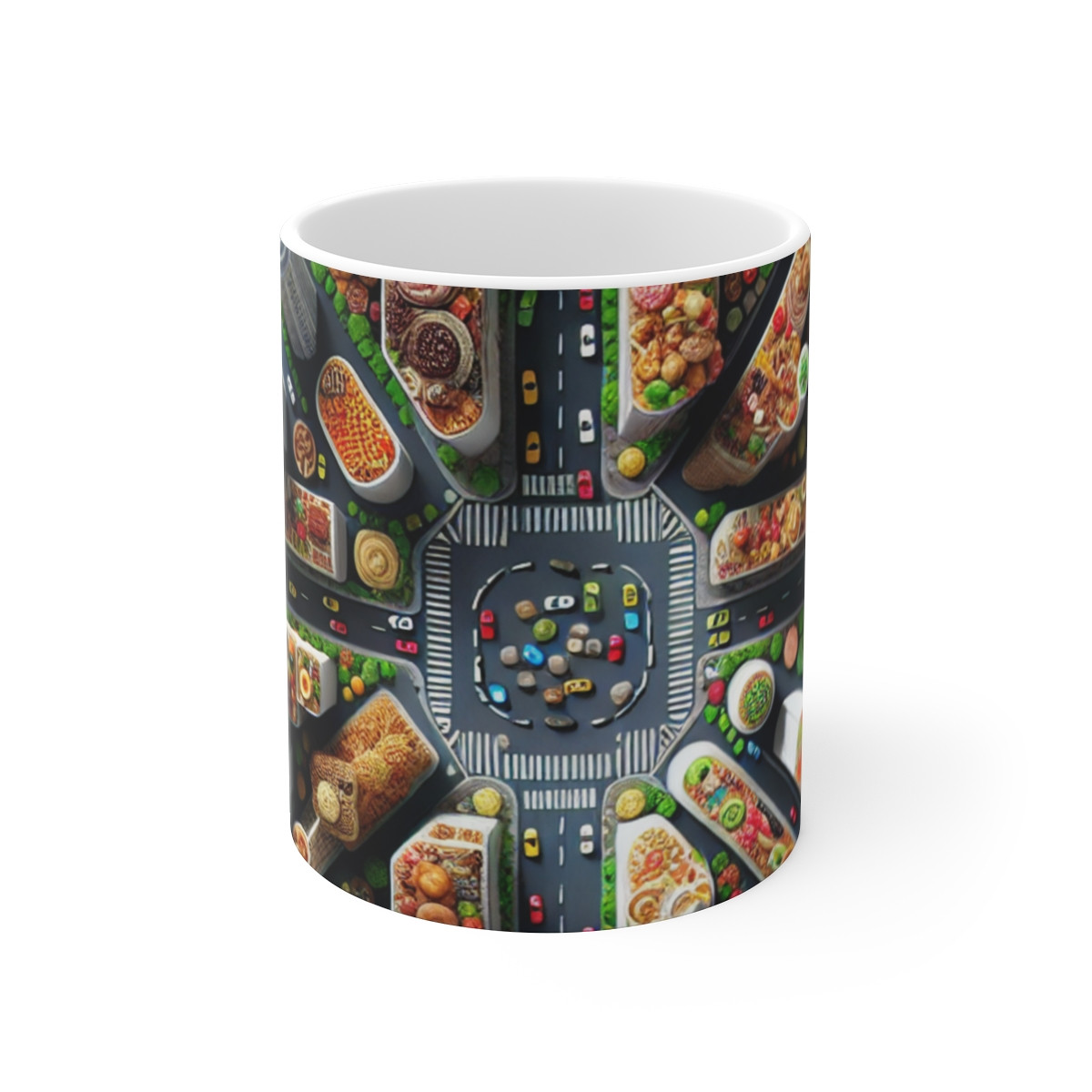 Whimsical Food Cityscape Bursting with Vibrancy and Eccentric Playfulness Mug - Mugs